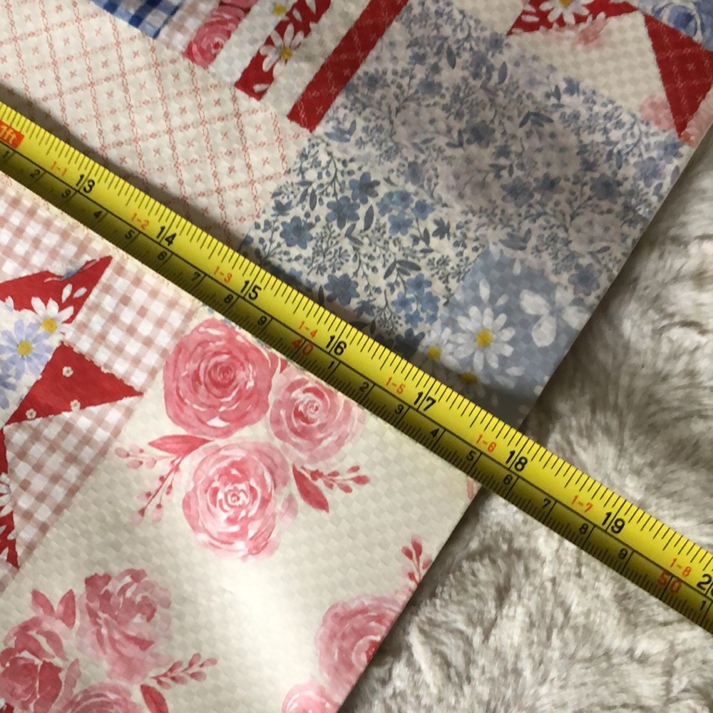 TJMAXX MARSHALLS HOMEGOODS Patchwork Floral Patriotic Reusable Tote Bag - Picture 7 of 7